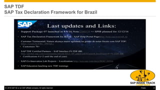 © 2016 SAP SE or an SAP affiliate company. All rights reserved. 8Public
SAP TDF
SAP Tax Declaration Framework for Brazil
 