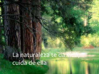 La naturaleza te da vida,
cuida de ella
 