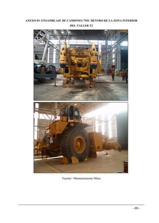 - 68 -
ANEXO 03: ENSAMBLAJE DE CAMIONES 793C DENTRO DE LA ZONA INTERIOR
DEL TALLER T2
Fuente> Mantenimiento Mina
 