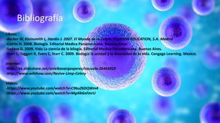 Libros:
-Becker W, Kleinsmith L, Hardin J. 2007. El Mundo de la Celula. PEARSON EDUCATION, S.A. Madrid
-Cuirtis H. 2008. Biología. Editorial Medica Panamericana. Buenos Aires.
-Sadava D. 2009. Vida La ciencia de la bilogía. Editorial Medica Panamericana. Buenos Aires.
-Starr L, Taggart R, Evers C, Starr C. 2009. Biología la unidad y la diversidad de la vida. Cengage Learning. Mexico.
Internet:
-http://es.slideshare.net/anielkavargasperez/vacuola-26443929
-http://www.wikihow.com/Revive-Limp-Celery
Videos:
-https://www.youtube.com/watch?v=C96uZ6DQWm4
-https://www.youtube.com/watch?v=Mg4lk6nFmrU
Bibliografía
 