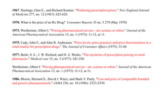 Marc Rodwin, Pharmaceutical Price Transparency and Consumer