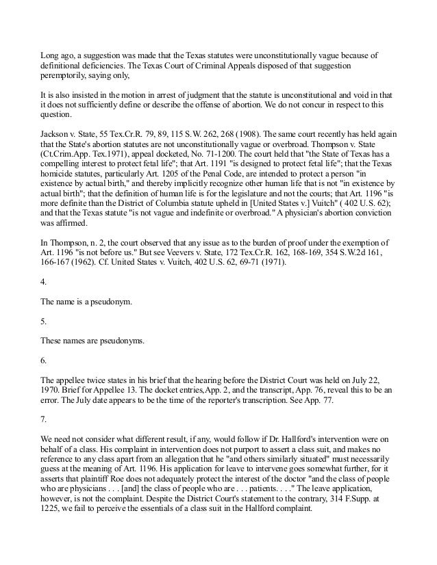 Roe V Wade Plain Text