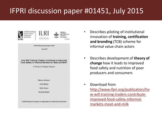 The role of informal food markets—Towards professionalizing, not criminalizing