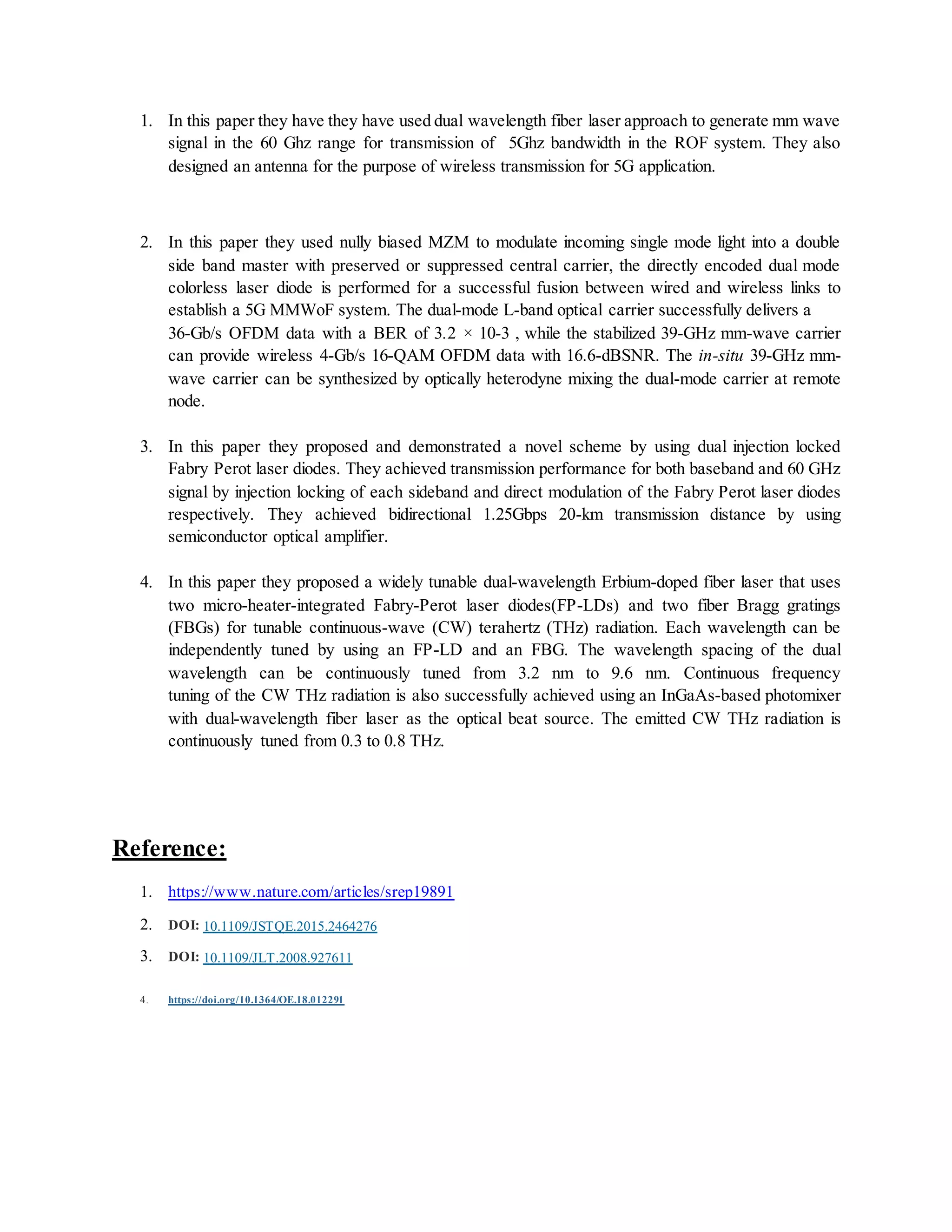 Radio Over Fiber | DOCX