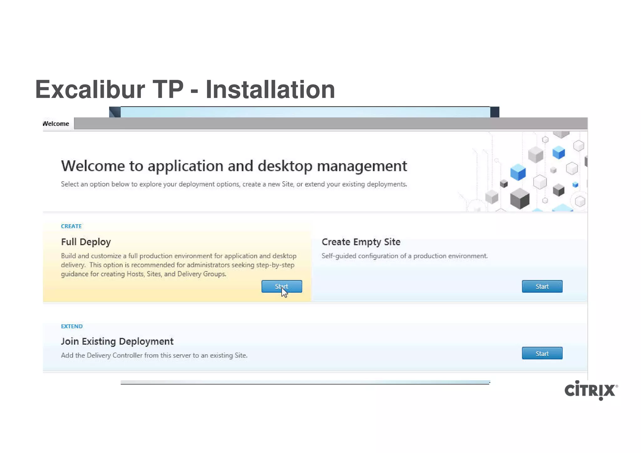 Excalibur TP - Installation
 