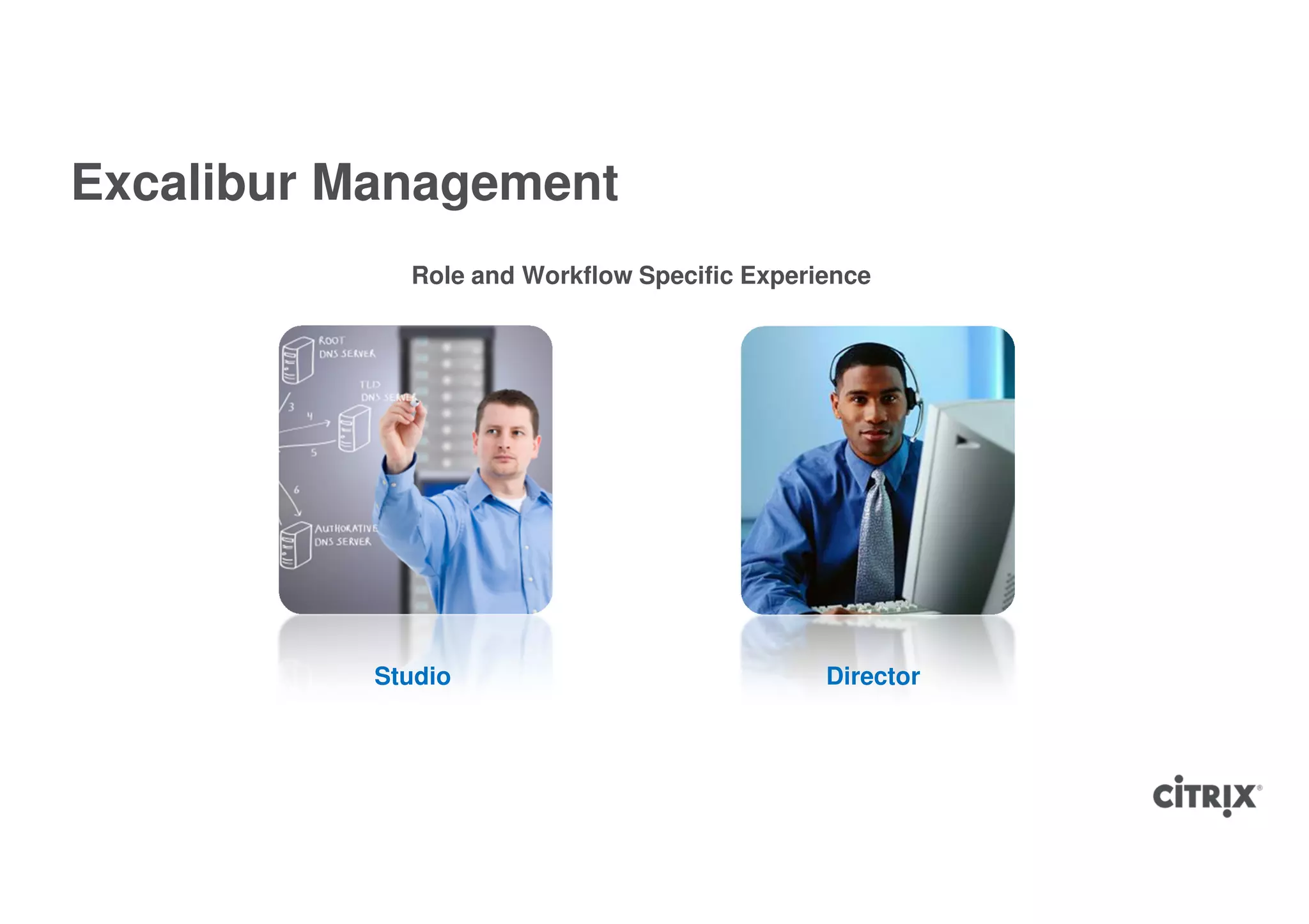 Excalibur Management
             Role and Workflow Specific Experience




           Studio                             Director
 