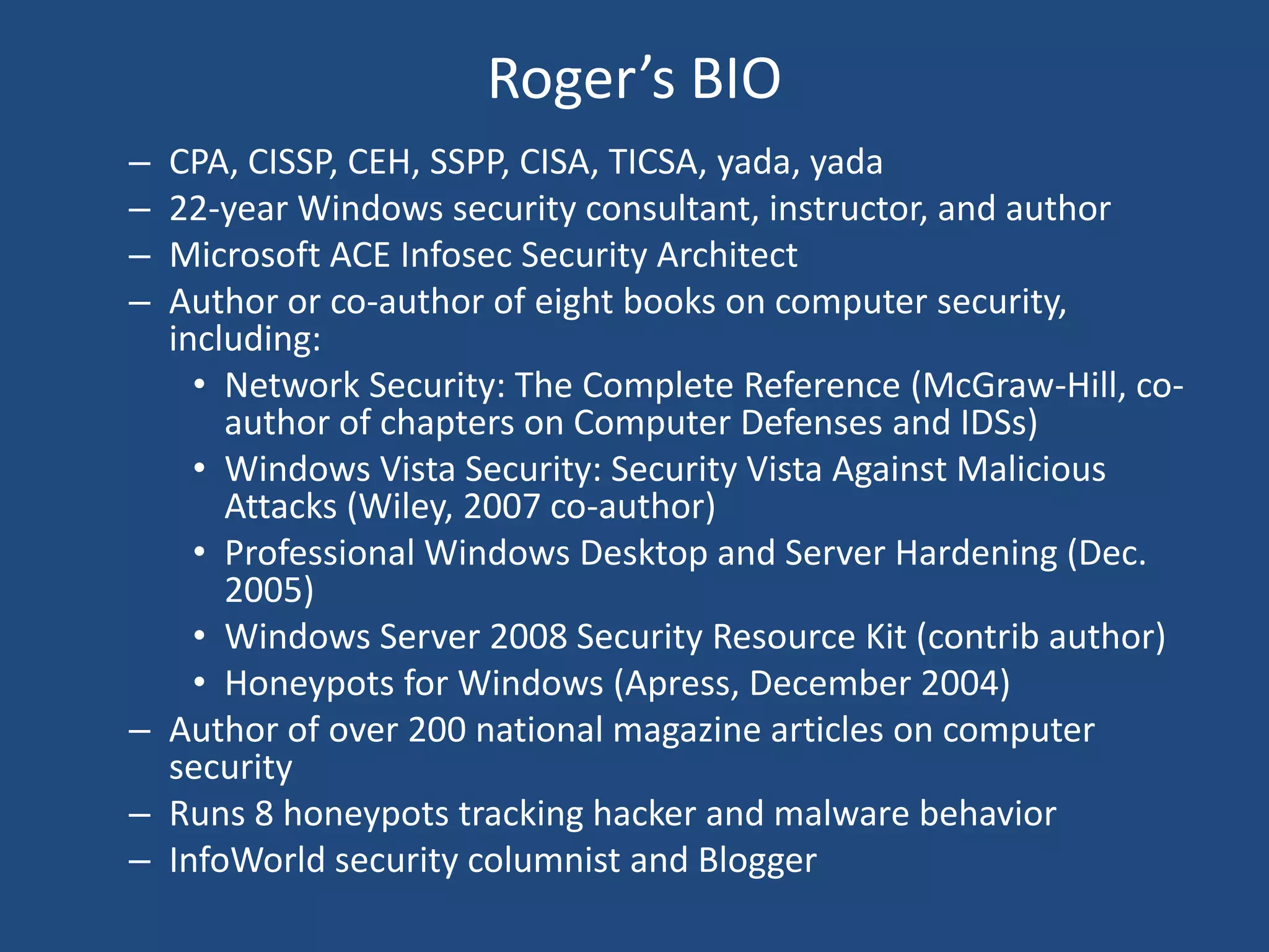 Roger Grimes How I Fixed The Internets