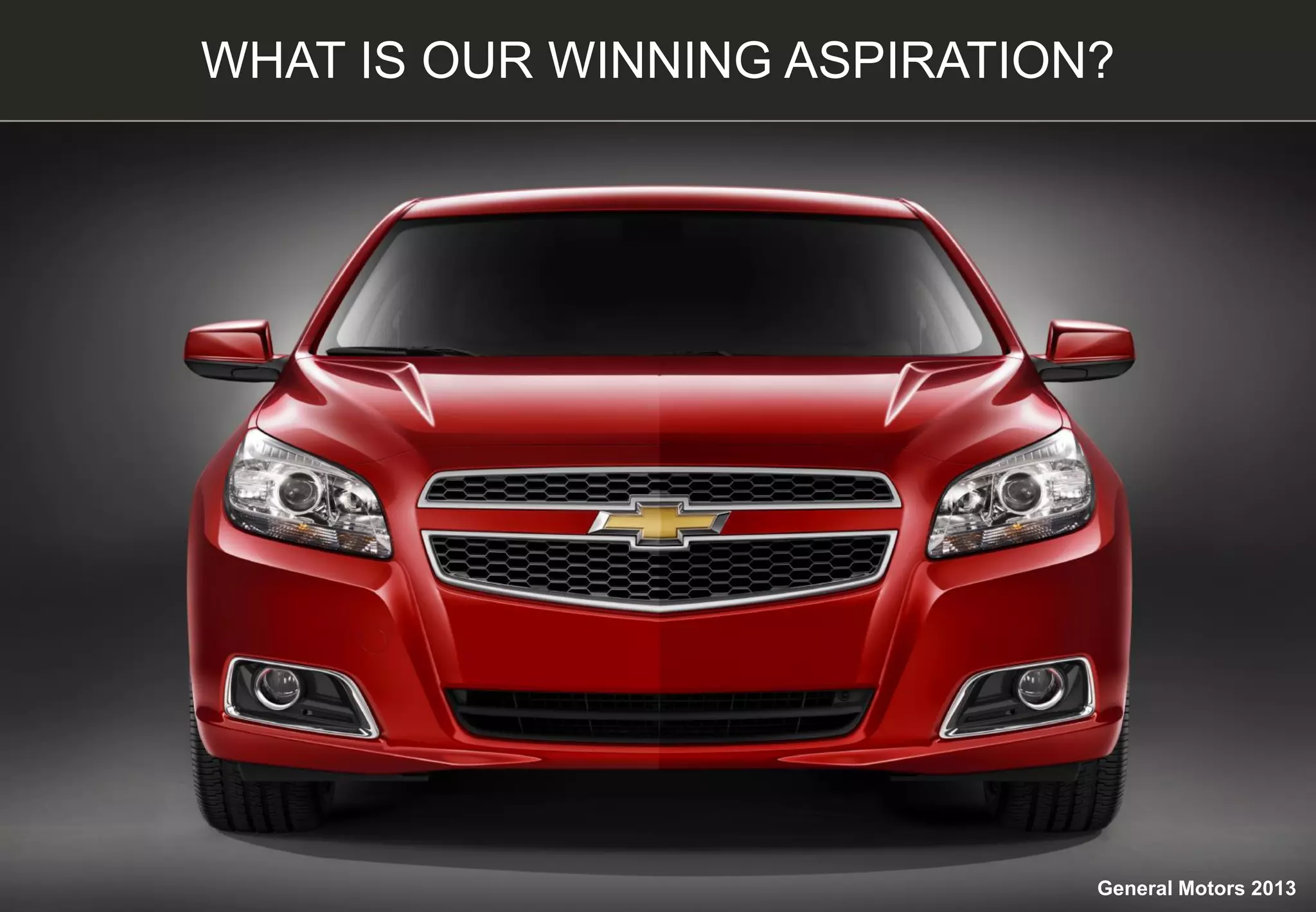 WHAT IS OUR WINNING ASPIRATION?
General Motors 2013
 