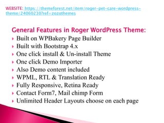 Roger - Pet Care WordPress Theme | PPTX