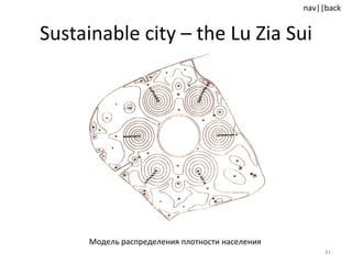 Sustainable city  –  the Lu Zia Sui Модель распределения плотности населения 