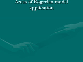 Areas of Rogerian model
application
 