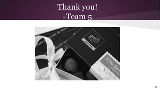 Thank you!
-Team 5
12
 