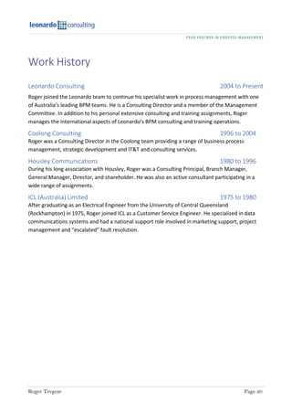 Roger Tregear (long form resume) | PDF