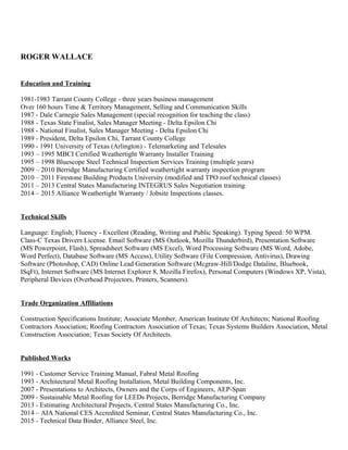 Roger Wallace Resume 01 18-16 | PDF