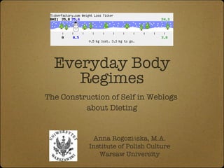 Everyday Body Regimes ,[object Object],[object Object],Anna Rogozińska, M.A. Institute of Polish Culture Warsaw University 