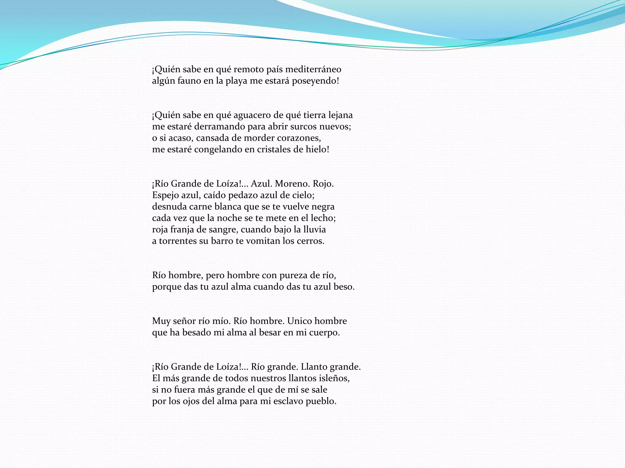 Río grande de loíza por Julia de Burgos PPT