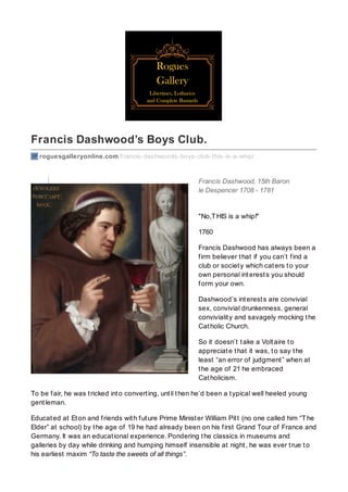 Francis Dashwoods Boys Club Rogues Gallery Online PDF