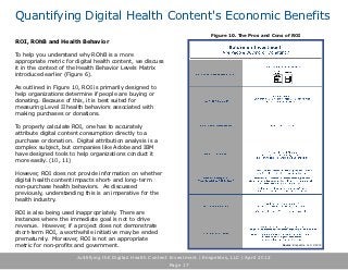 Quantifying Digital Health Content's Economic Benefits
                                                                   ...
