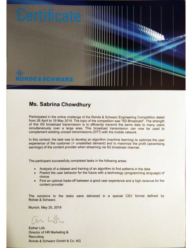 certificate of participation rohde schwarz engineering certificate of participation content