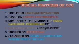 Classified Catalogue Code (ccc) | PPTX