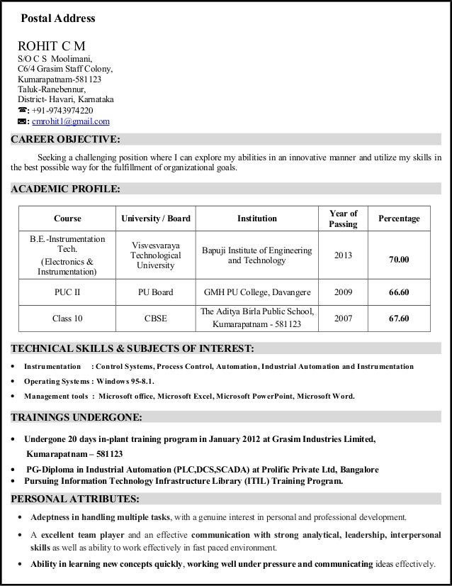 cv electronics and instrumentation engineer with 2 years 2 years experience resumes