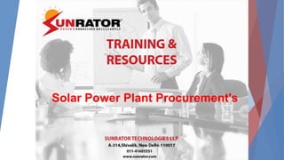 Solar Power Plant Procurements