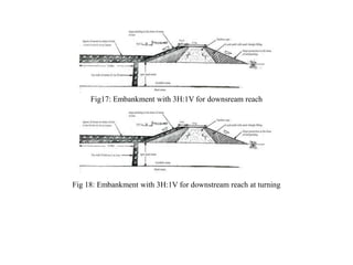 Fig17: Embankment with 3H:1V for downsream reach
Fig 18: Embankment with 3H:1V for downstream reach at turning
 