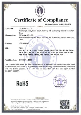 Rohs certificate