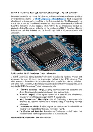 ROHS Compliance Testing Laboratory Ensuring Safety in Electronics.pdf