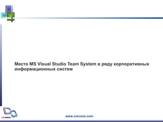 Место  MS Visual Studio Team System  в ряду корпоративных информационных систем  