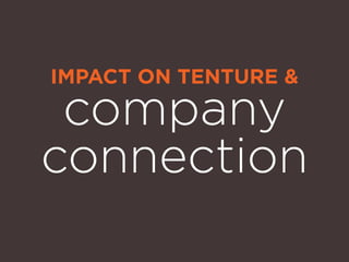 IMPACT ON TENURE &
company
connection
 