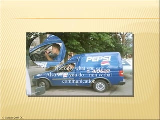 Not only what you say Also what you do – non verbal communication © Capacity 2000 CC 