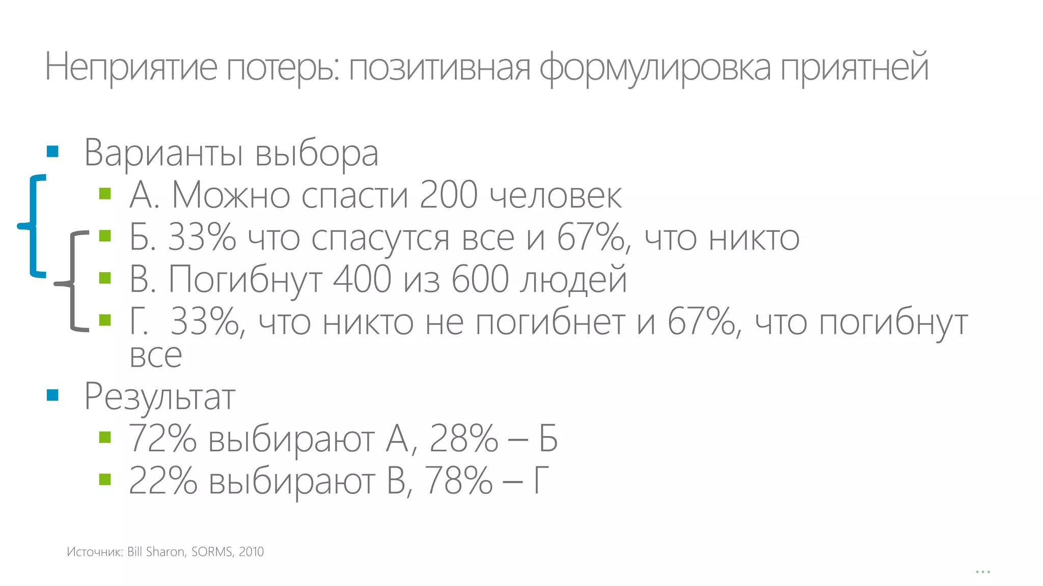 Неприятие потерь: позитивная формулировка приятней










…

 