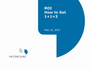 ROI
How to Get
1+1=3


May 16, 2012
 