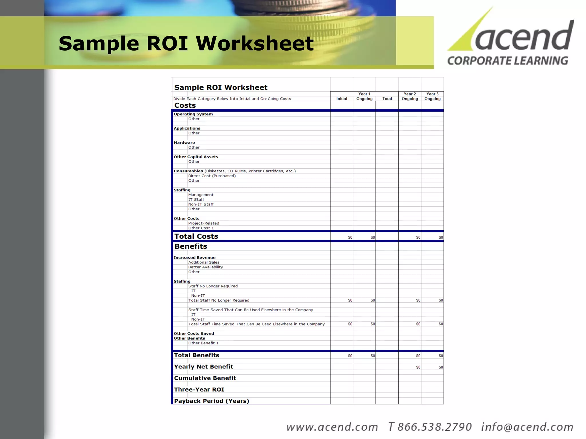 Sample ROI Worksheet 