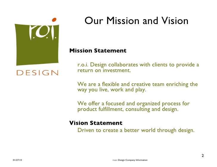 kitchen design mission statement