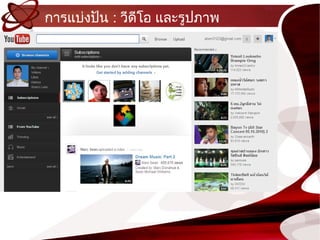 กำรแบ่งปัน : วีดีโอ และรูปภำพ
 