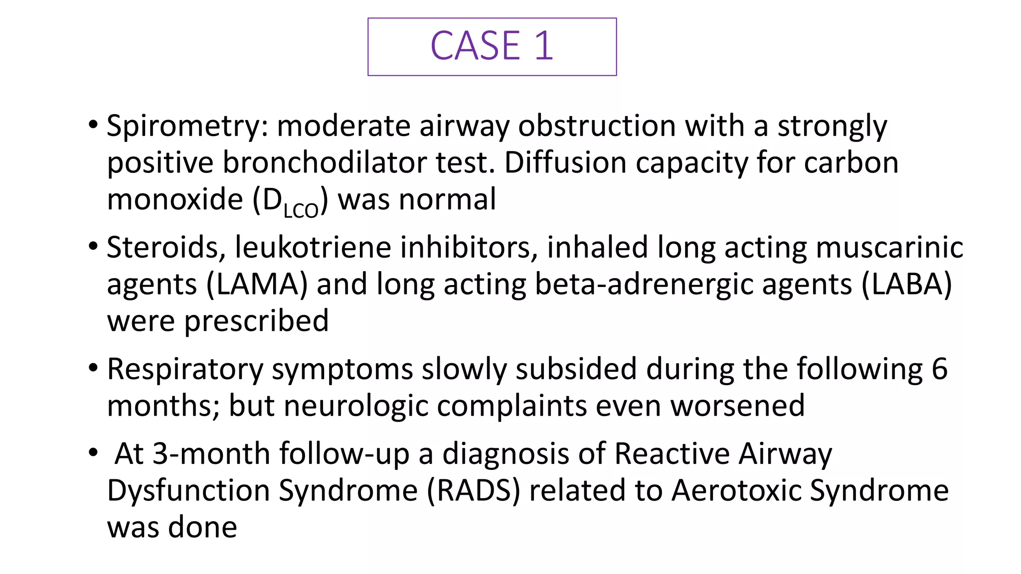 Respiratory disease caused by Aerotoxic Syndrome | PPTX