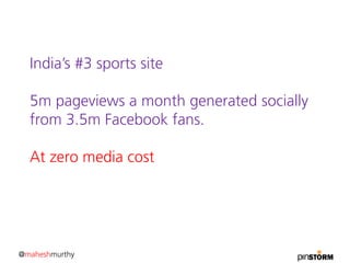 RoI in social marketing: some metrics. By Mahesh Murthy of Pinstorm
