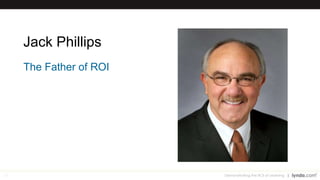 11
Jack Phillips
Demonstrating the ROI of Learning
The Father of ROI
 