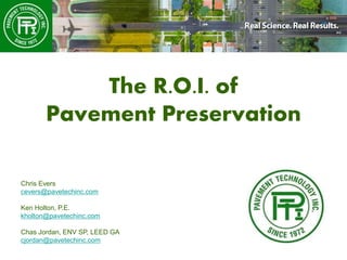 Return on Investment of Pavement Preservation | PPTX - Pavement Capital Investment Cycles