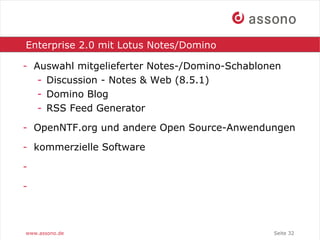 ROI sofort -  Enterprise 2.0 auf Basis von Lotus Notes und Domino