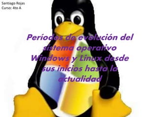 Períodos de evolución del
sistema operativo
Windows y Linux desde
sus inicios hasta la
actualidad
Santiago Rojas
Curso: 4to A
 