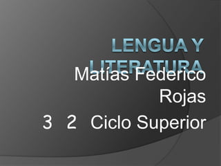 Matías Federico
            Rojas
3 2 Ciclo Superior
 