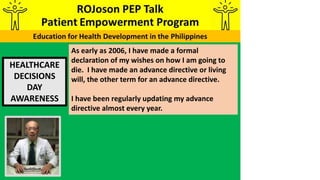 ROJoson PEP Talk: HEALTHCARE DECISIONS DAY AWARENESS