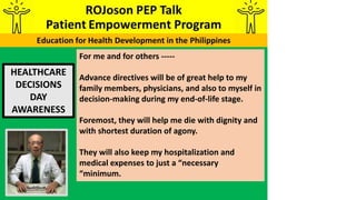 ROJoson PEP Talk: HEALTHCARE DECISIONS DAY AWARENESS