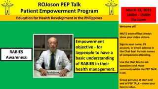 Epic Rabies Mar ROJoson PEP Talk: RABIES AWARENESS | PPTX