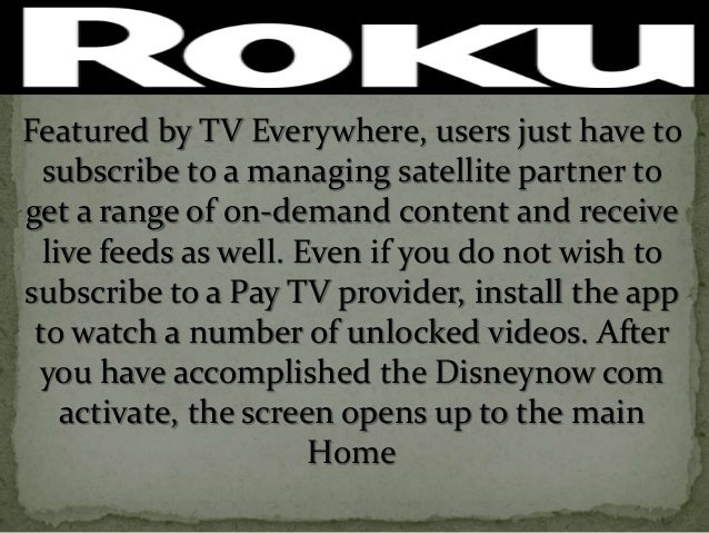 How To Activate Disneynow Com On Roku