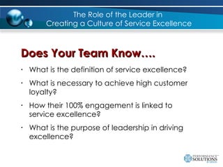 The Role of Leadership in Driving Excellence | PPT