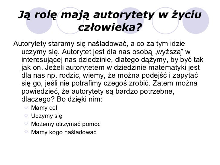 Rola autorytetu w życiu człowieka